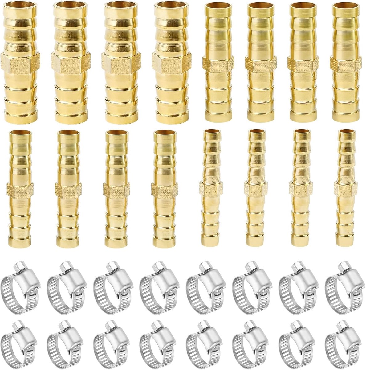 Hose Connector set 16pcs - Messing - Duurzaam en hittebestendig - Voor water- en brandstofleidingen - ShopVlot