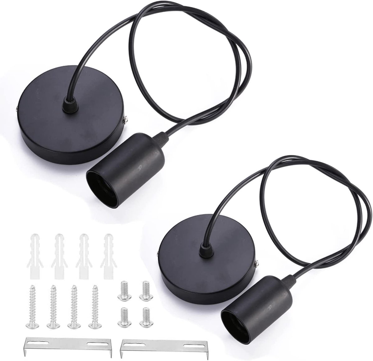 Lamphouder E27 met 100 cm Hangkabel - Hoogte verstelbaar - Perfect voor plafondverlichting in de woonkamer - ShopVlot