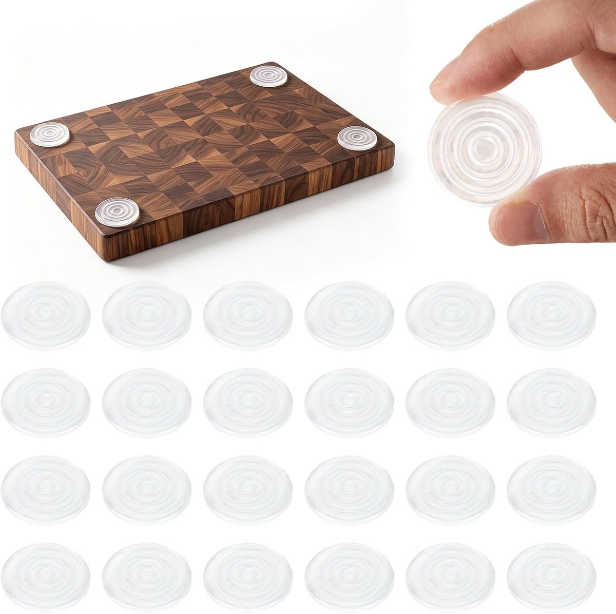 Snijplankvoetjes 4 cm - Antislip siliconen - Transparant - Voorkom wegglijden - ShopVlot