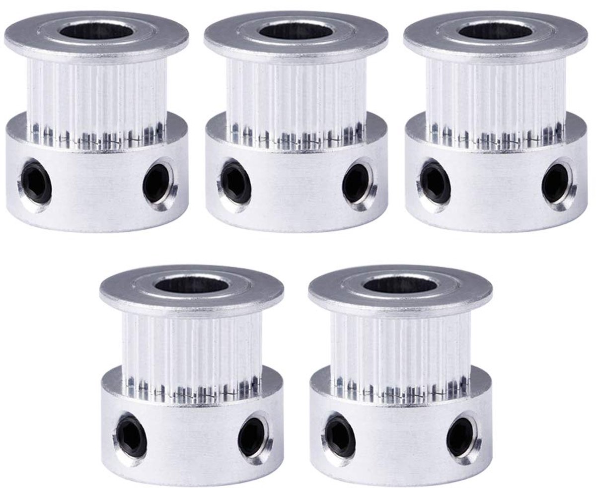 GT2 pulley 20 tanden - Aluminium - 6,35 mm boring - Geschikt voor 3D printers - ShopVlot