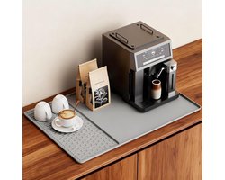 Siliconen Koffiemachine Mat 2-in-1 voor Koffiezetapparaten en Keukenmachines, Antislip en Waterdicht, 60 x 40 cm, Grijs, Ideaal als Tamper Mat en Barista Mat