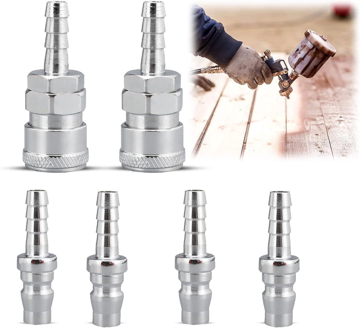 Hose quick fitting 8mm - robuust zinklegering - anti-lek ontwerp - ideaal voor luchtcompressoren - ShopVlot