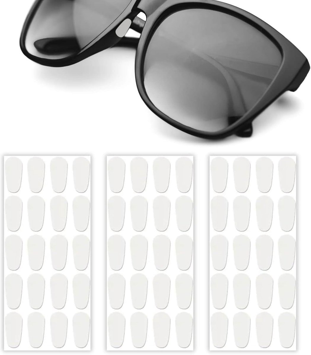 zelfklevende neuspads - 1,6 x 0,8 cm - transparant siliconen - voor betere grip op brillen - ShopVlot