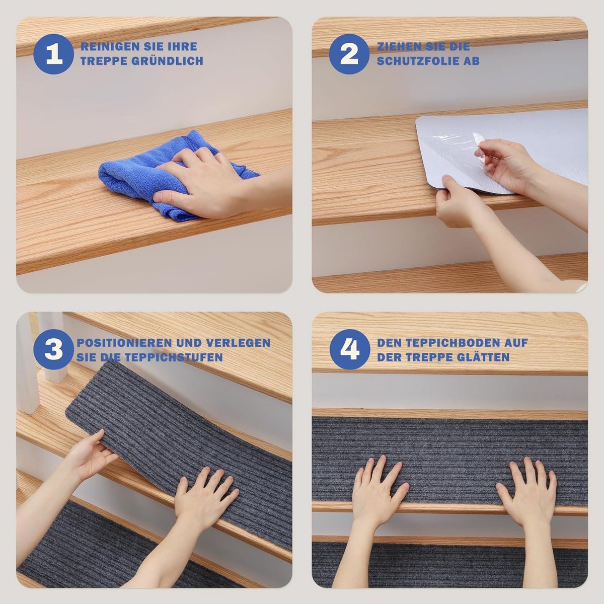 Trapmatten zelfklevend 15 stuks - Antislip donkergrijs 60x20cm - Veilig voor kinderen en huisdieren - ShopVlot