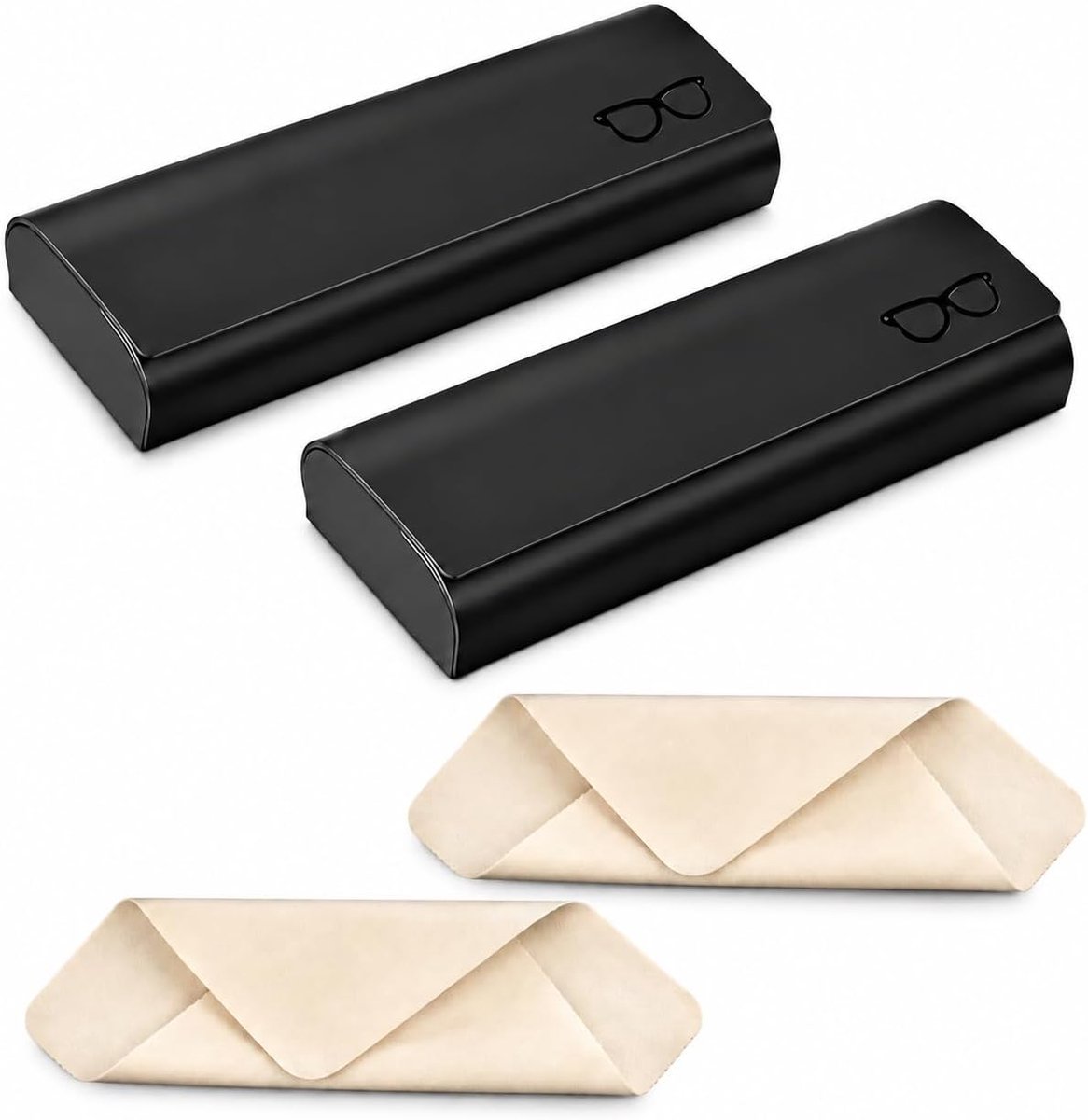 brillenkoker 4 stuks - PU-leer - elegante hardcase - veilig opbergen van brillen - ShopVlot