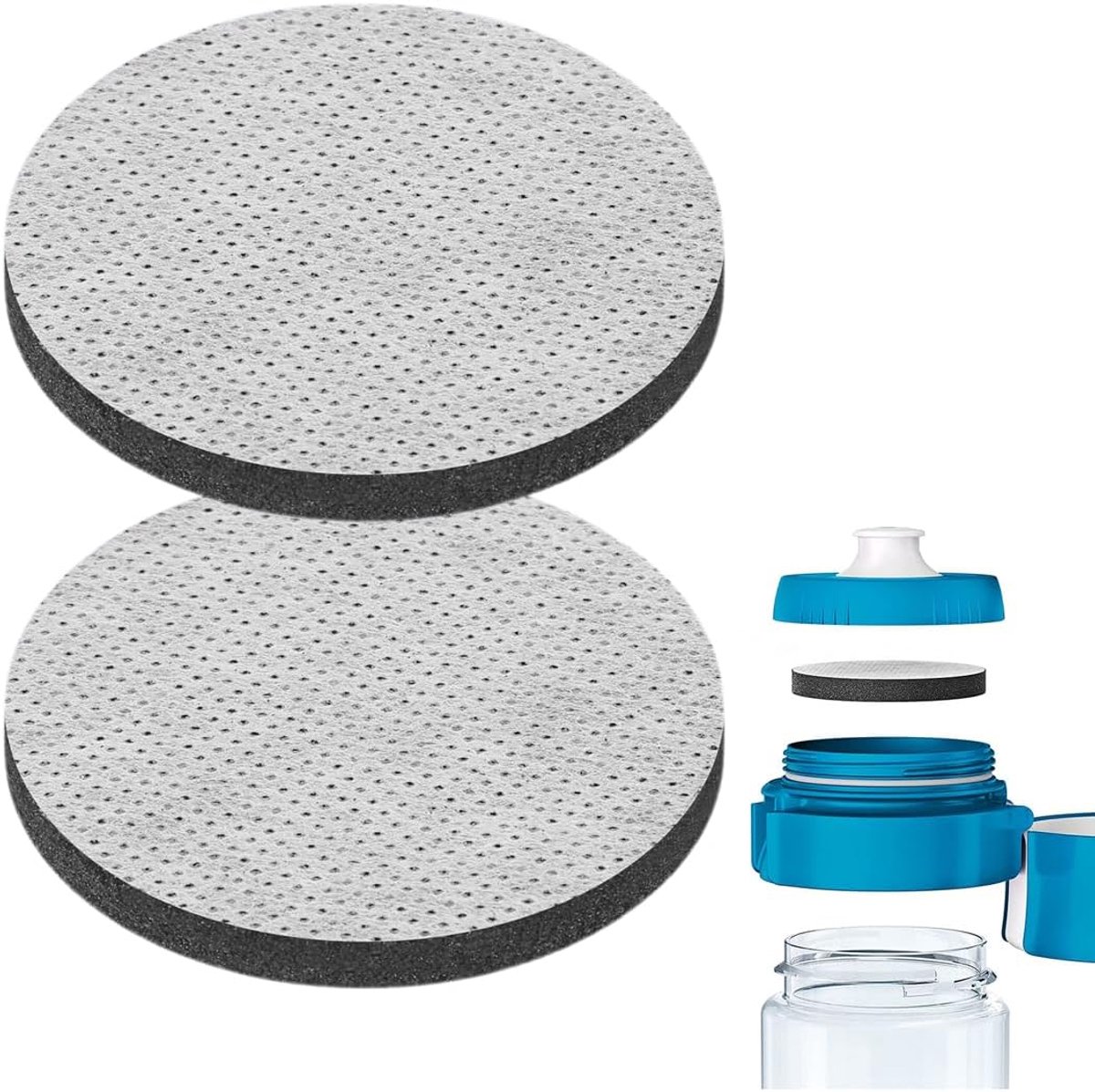 Water filter cartridges for drinking water, two micro filter discs (black/white) reduce PFAS, chlorine, particles and - ShopVlot