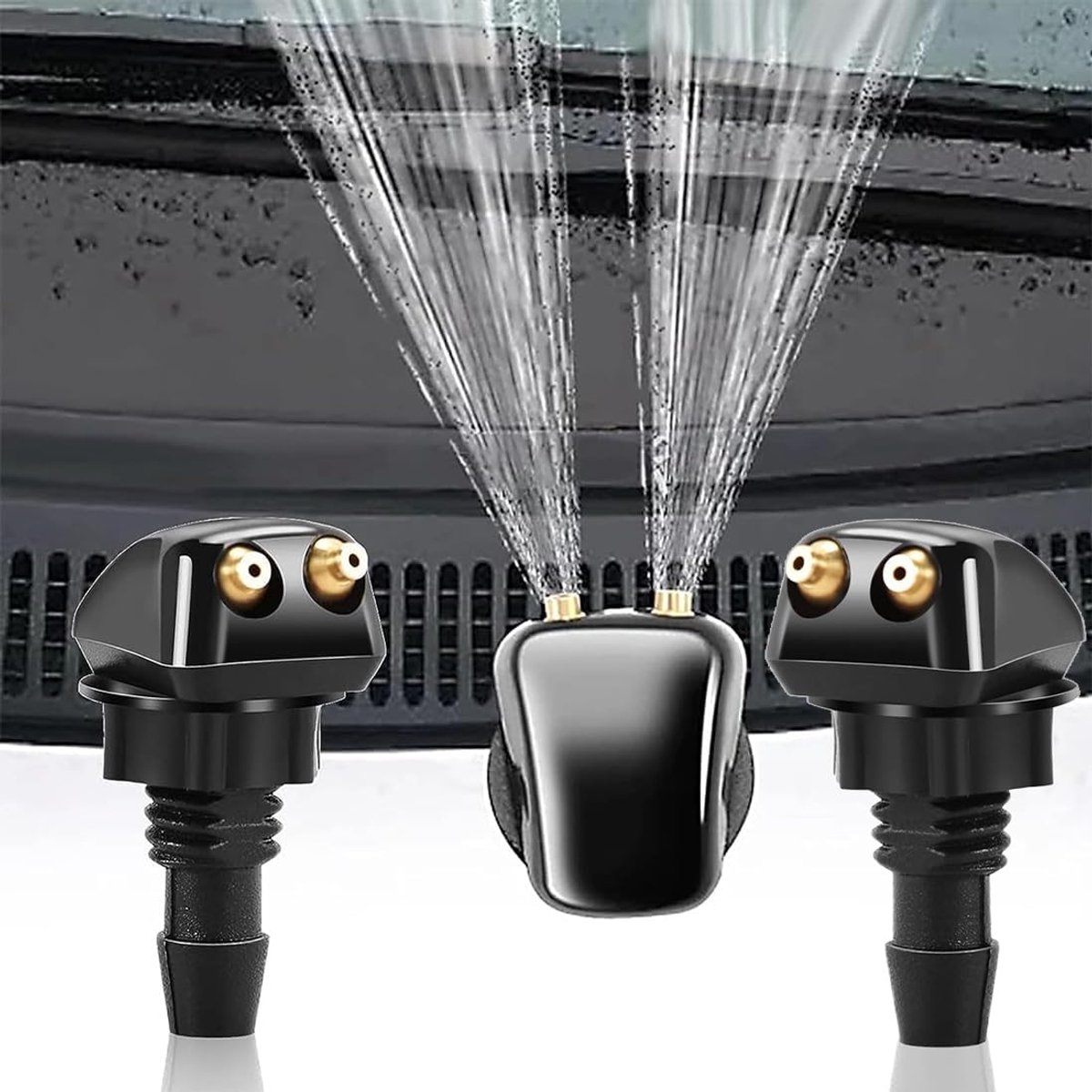2 Pcs Small Windscreen Windscreen Washer Sprayers Windscreen Spray Nozzle Double Nozzle Car Windshield Windshield - ShopVlot