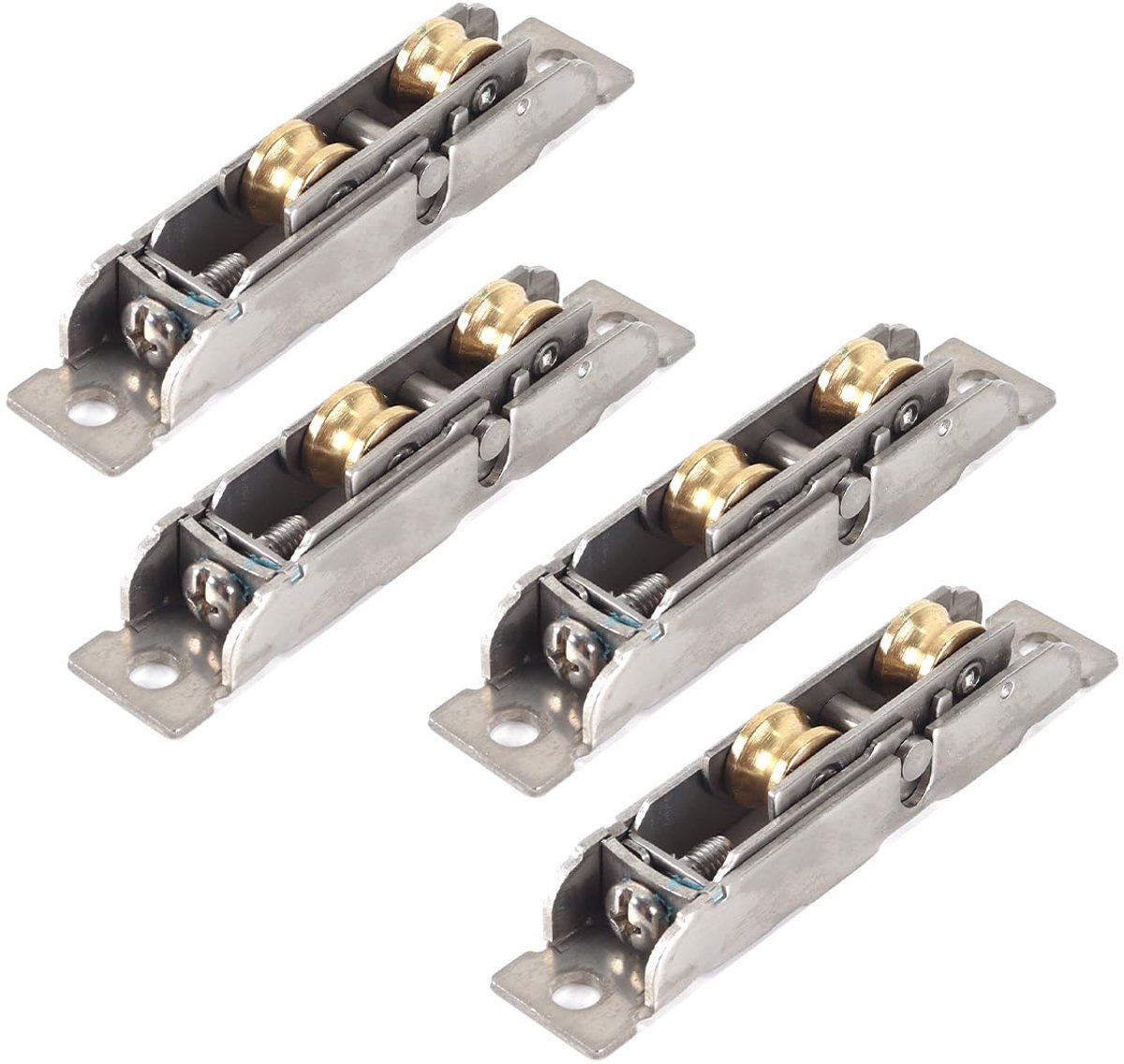 Schuifdeur Caster Wielen 4 Pack - Roestvrij staal - Verstelbare hoogte - Voor een soepele werking - ShopVlot