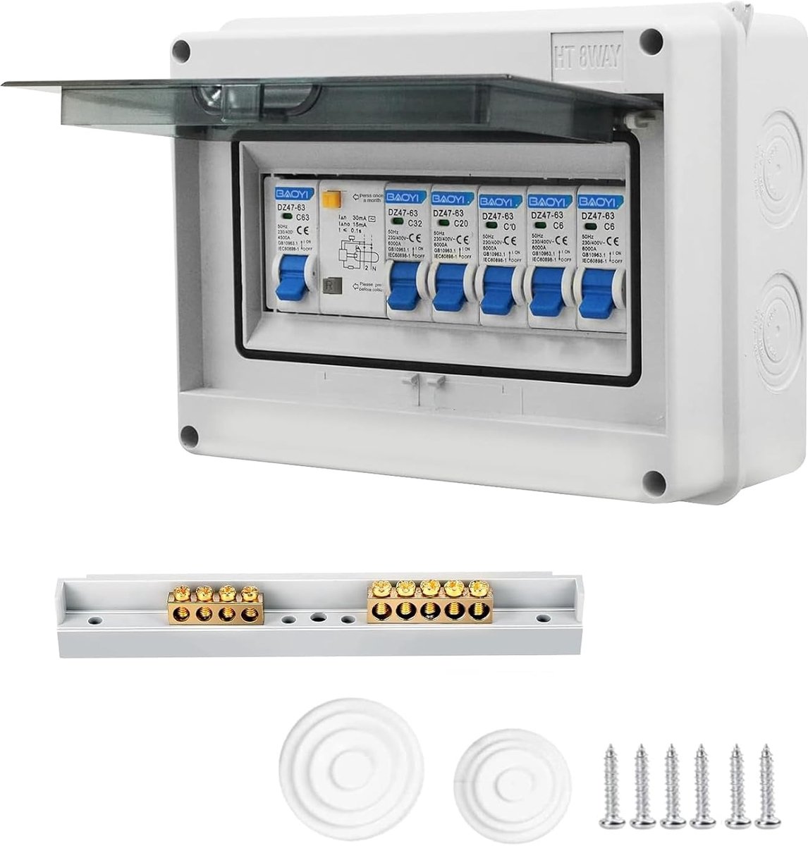 Outdoor Electric Box IP65 - Automatische Schakelaar 63A - Waterdicht - Bescherming tegen kortsluiting - ShopVlot