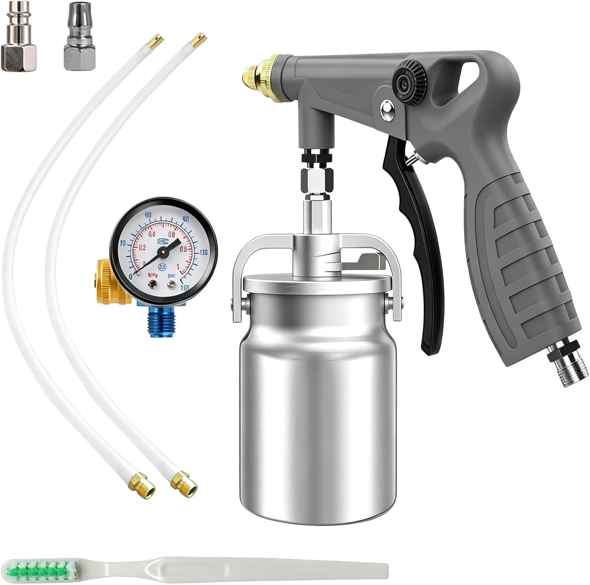 Drukbekerpistool 1100 ml - robuust staal - 360° spuitslang - ideaal voor coatings - ShopVlot