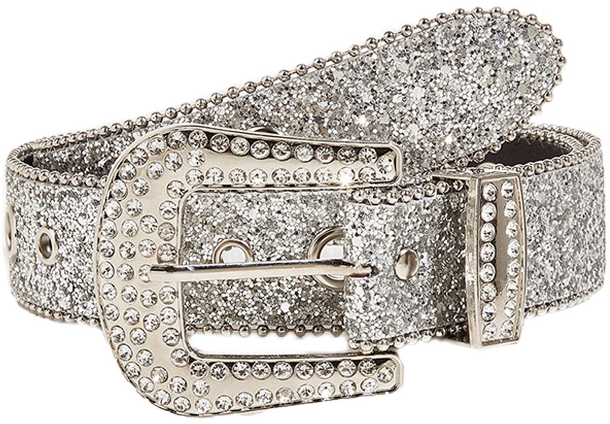 Solidchoice - Vrouwen Rimpelriem met Strass, Modieuze Accessoire voor Jeans en Jurken