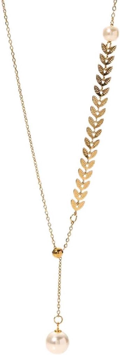 Haverparelketting voor vrouwen - Rvs bladketting - Antiallergisch - Stijlvolle sieraden - ShopVlot
