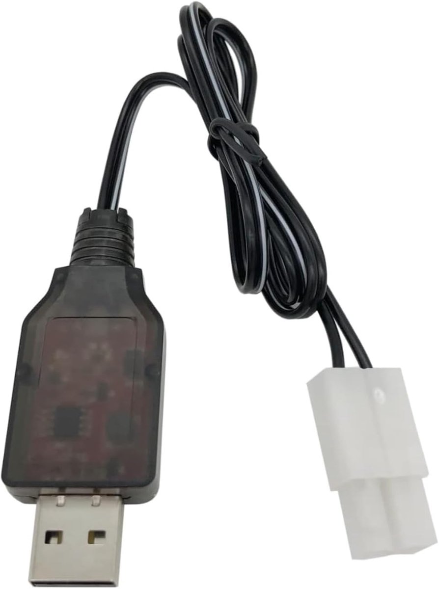 USB oplader 9.6V 250mA - KET-2P connector - 120cm laadkabel - geschikt voor RC graafmachine - ShopVlot