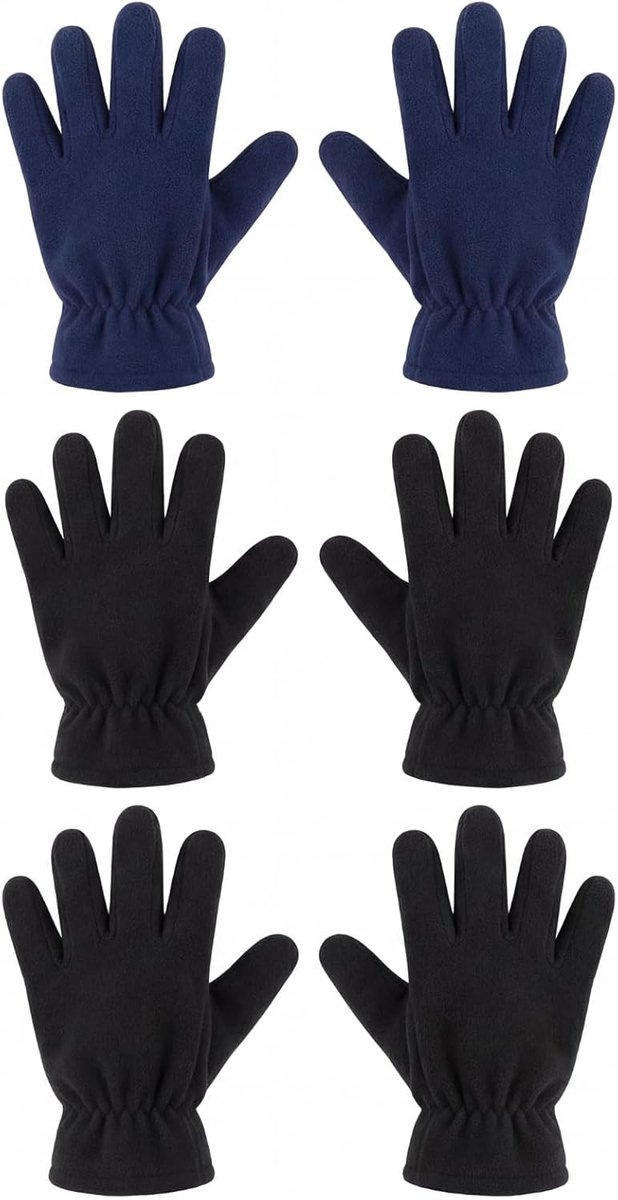 Fleece handschoenen kinderen - warm en zacht - 3 paar - ideaal voor buitenactiviteiten - ShopVlot