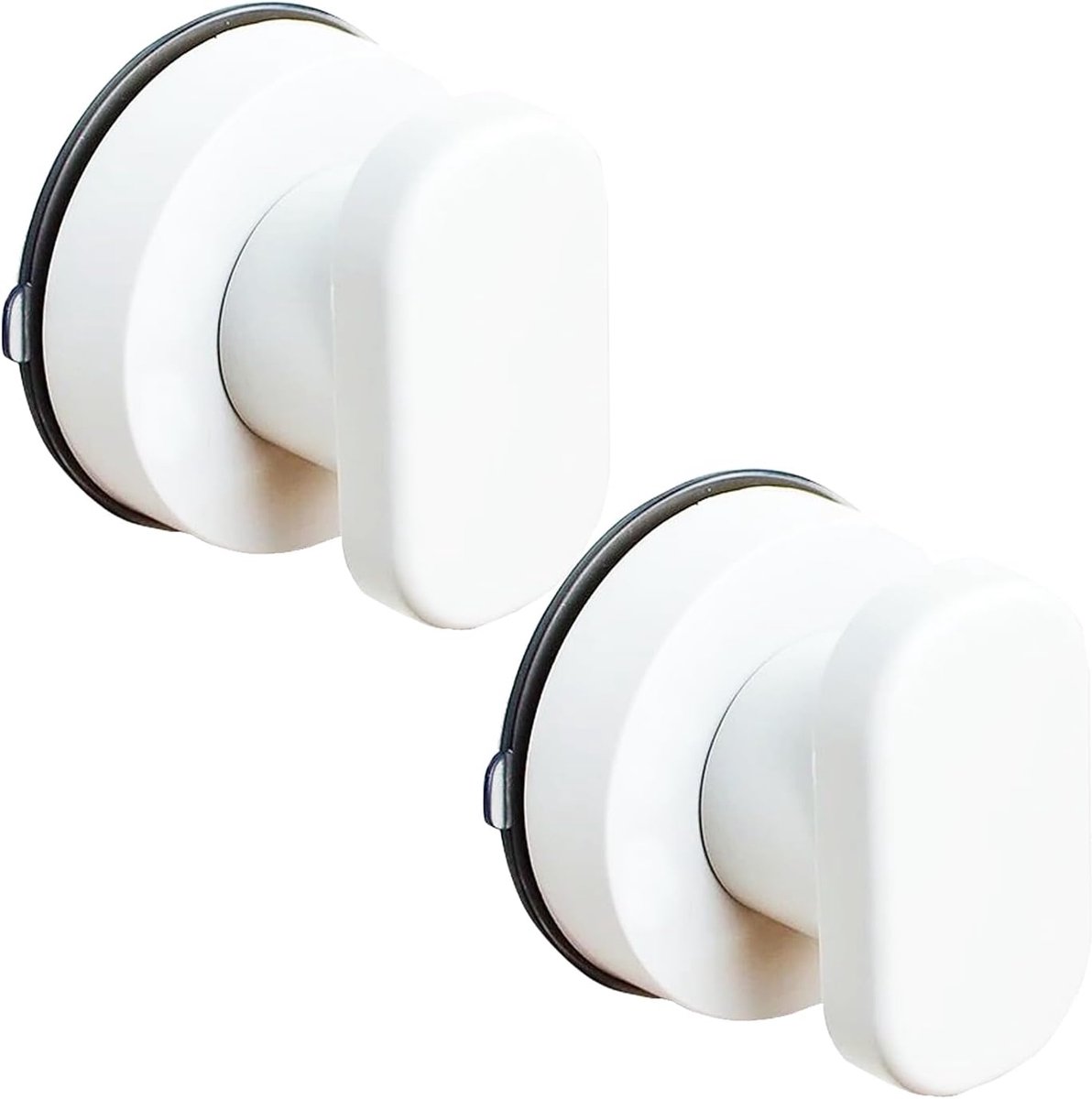 Suction cup deurhendel 2 stuks - witte PVC en ABS - herbruikbaar - ideaal voor vochtige omgevingen - ShopVlot