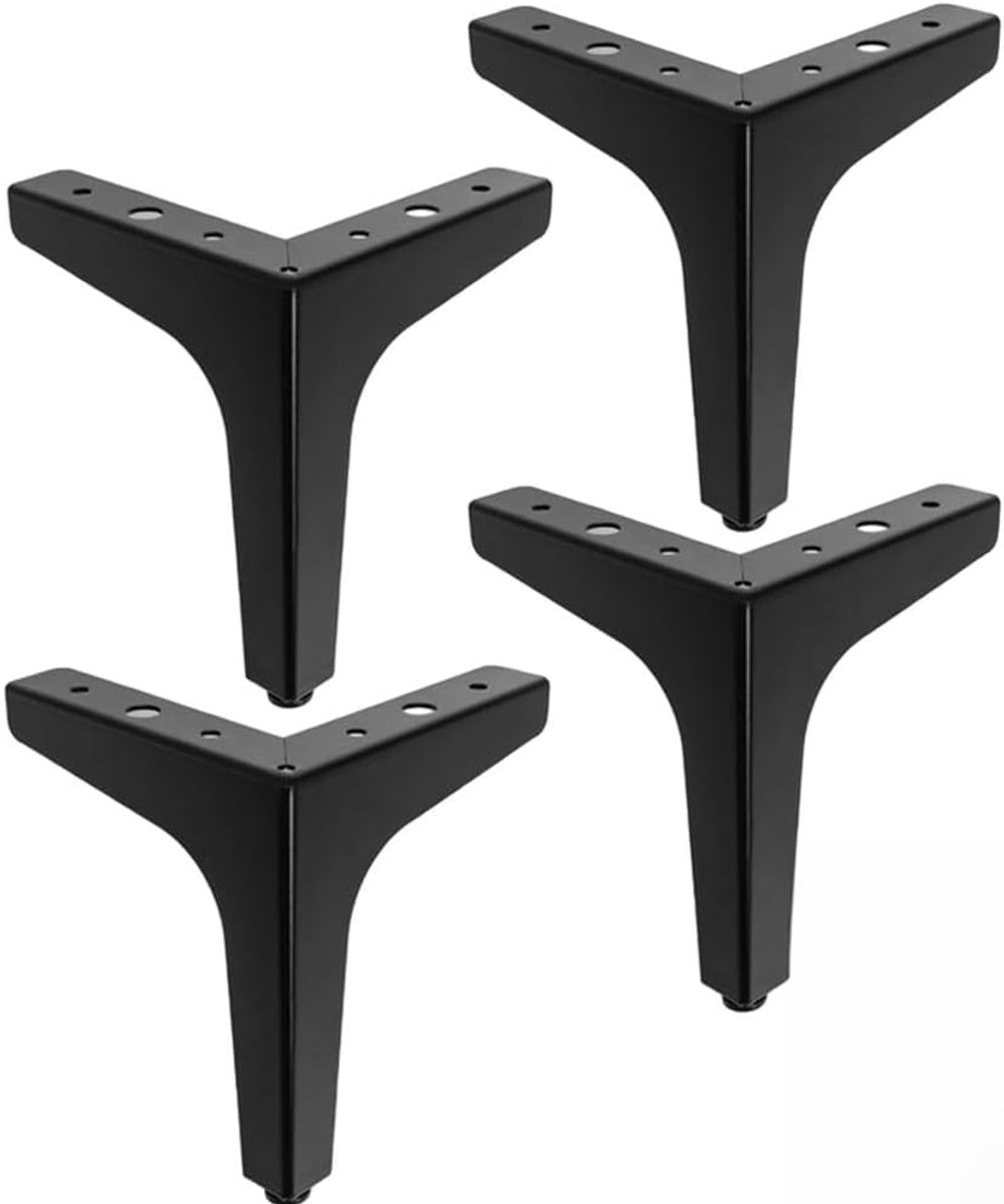 Meubelpoot 10 cm - metalen poten - zwart - vervangende poten voor meubels - ShopVlot
