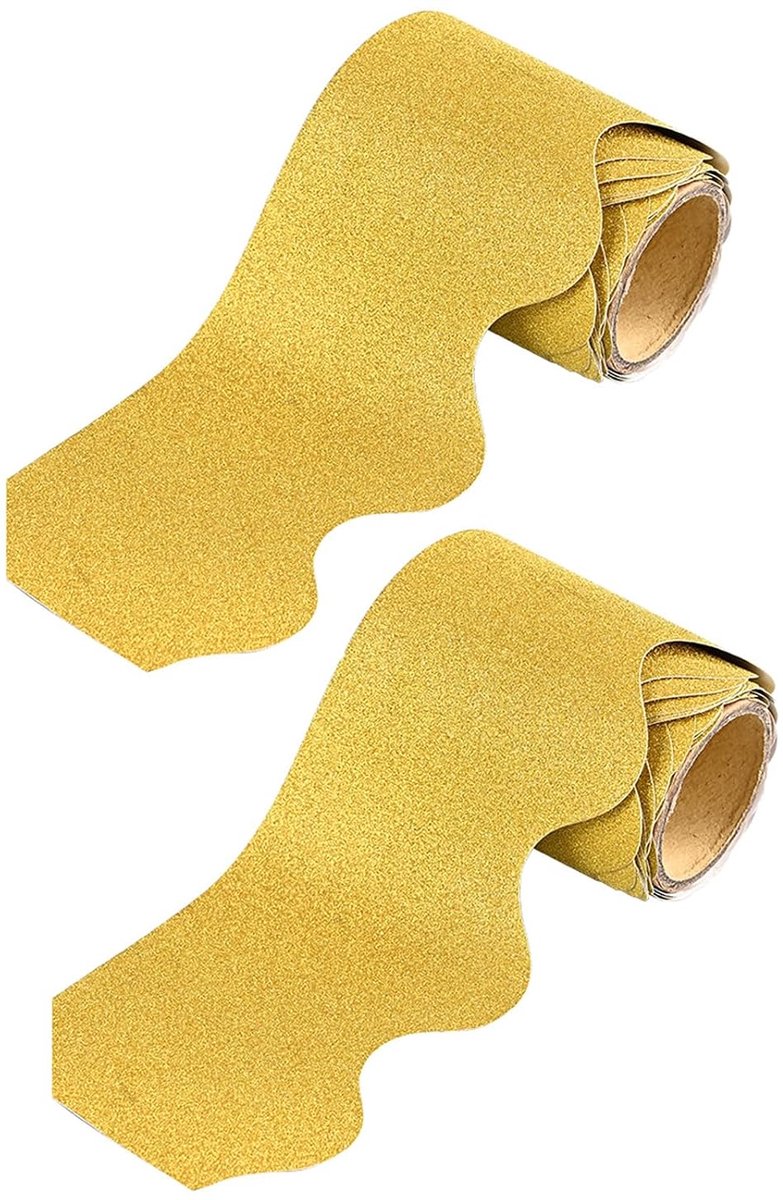 Bordrand decoratie 20 meter - goud glitters - zelfklevend - voor klaslokaal of kantoor - ShopVlot