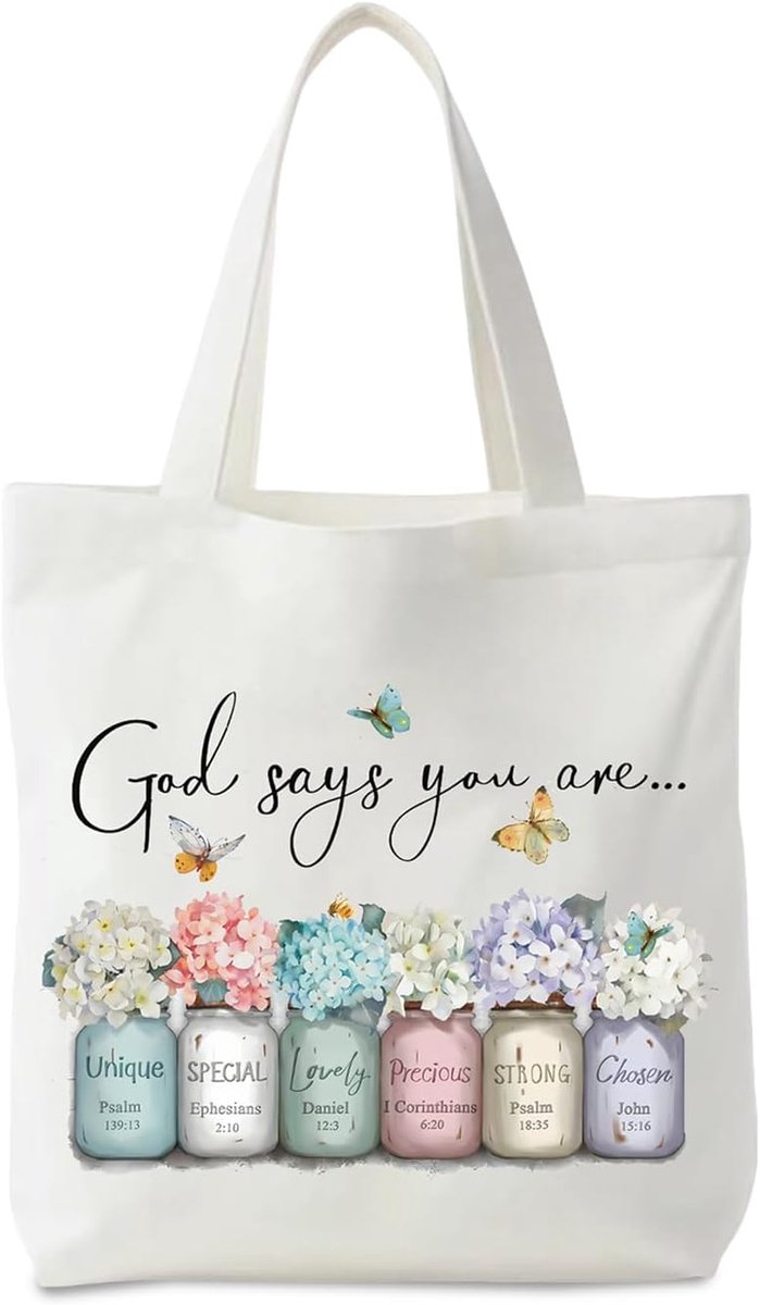 Tote bag 40x35cm - katoenen tas - met Bijbeltekst - ideaal voor boodschappen - ShopVlot
