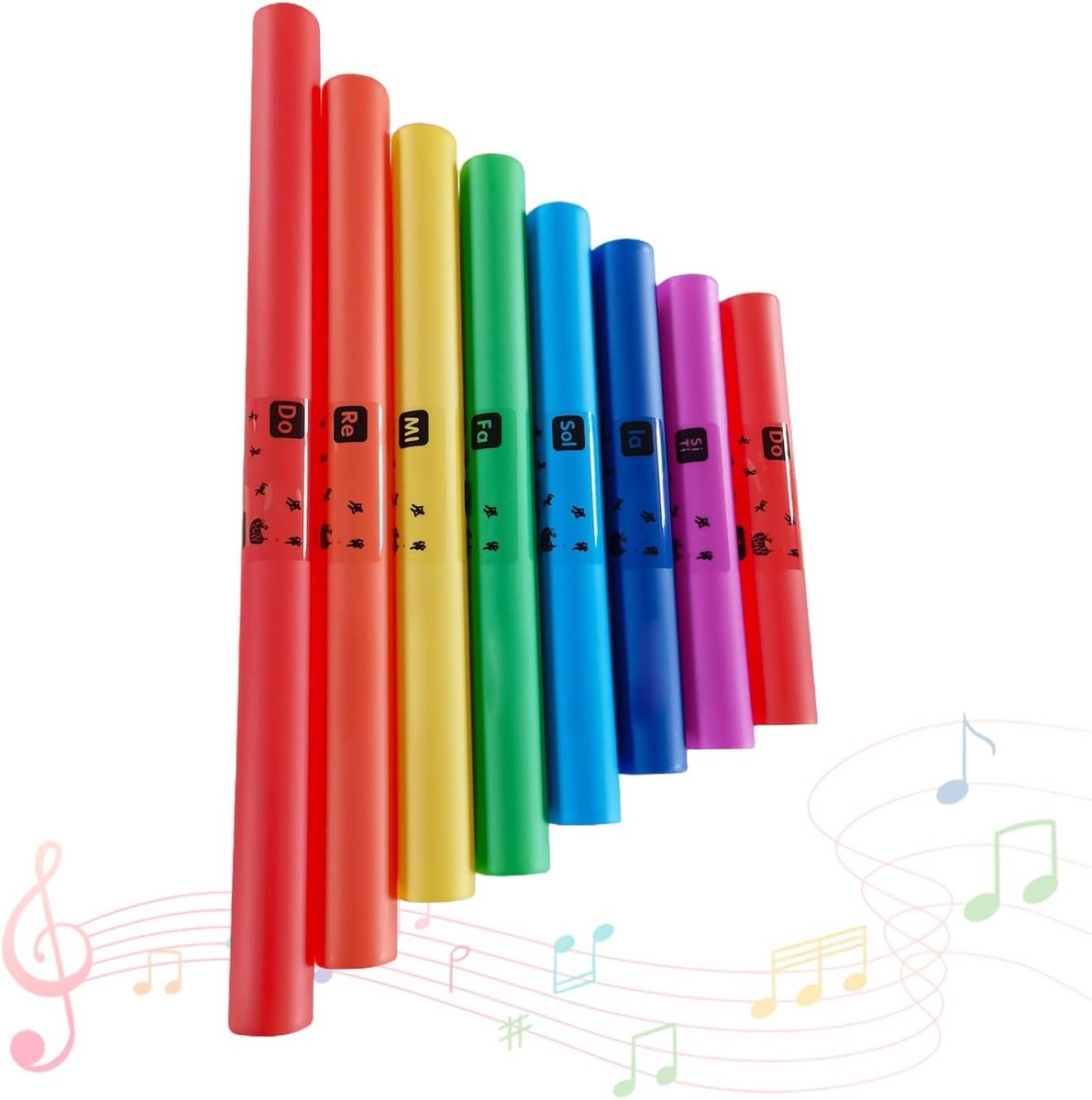 Muziekset 8 Geluidstokken - Percussie Instrumenten - Voor Groepsoptredens Buiten en Thuis - ShopVlot