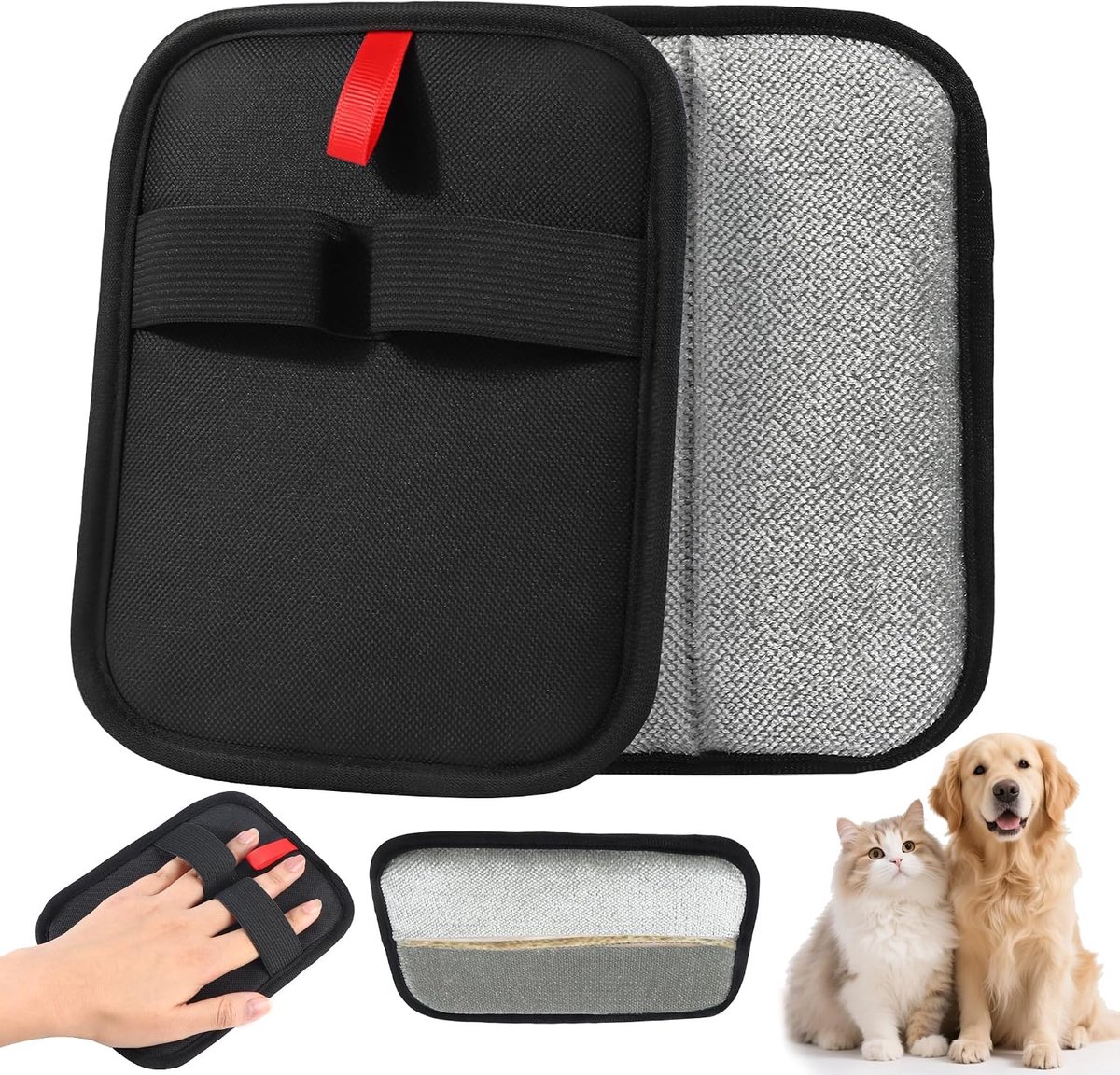 Dierenhaarverwijderhandschoenen 2 stuks - Vachtverzorgingshandschoenen - Slijtvast materiaal - Voor katten en honden - ShopVlot