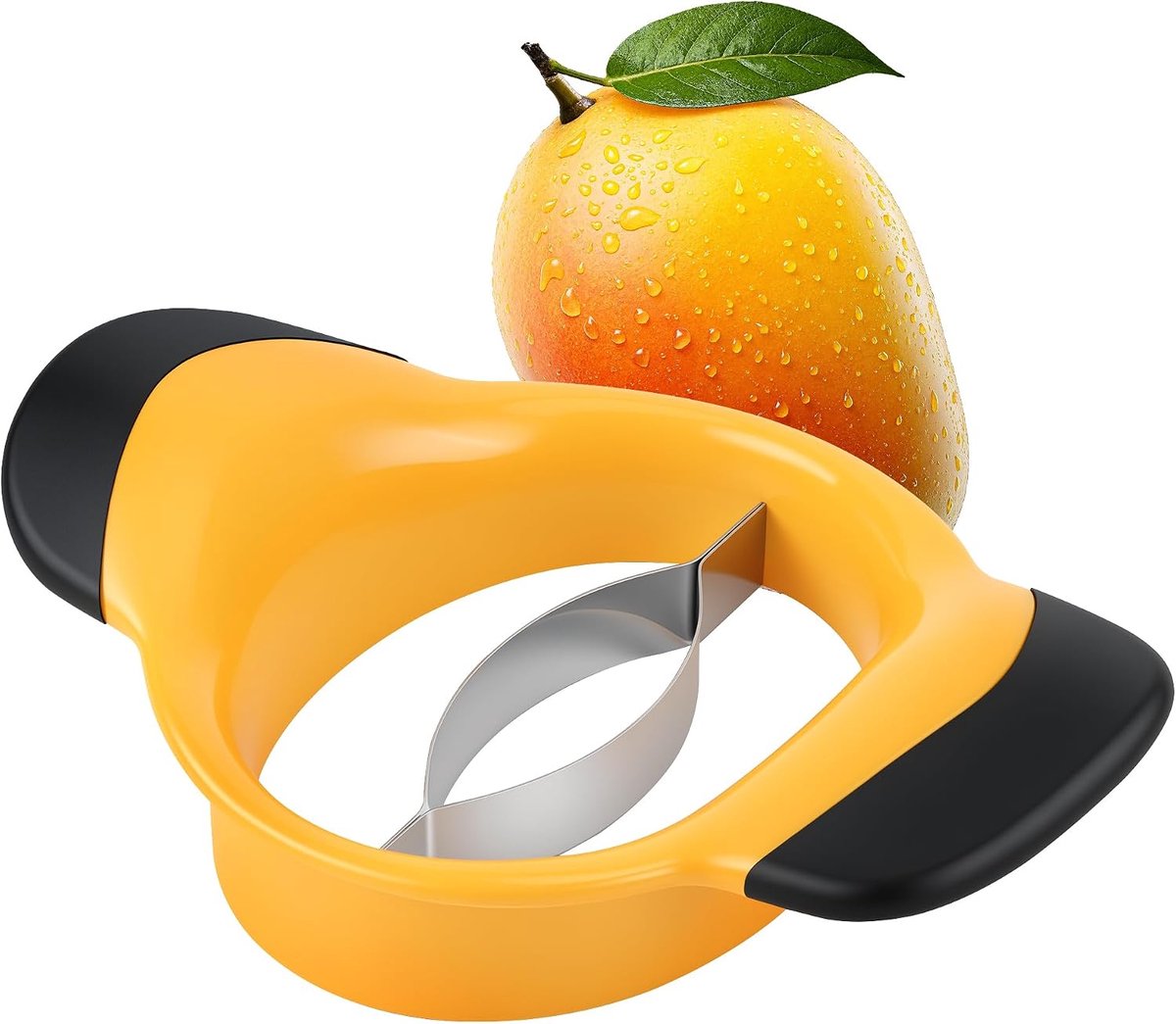 mangosnijder roestvrijstalen lemmet - ergonomische handgreep - snel en makkelijk mangosnijder - ShopVlot
