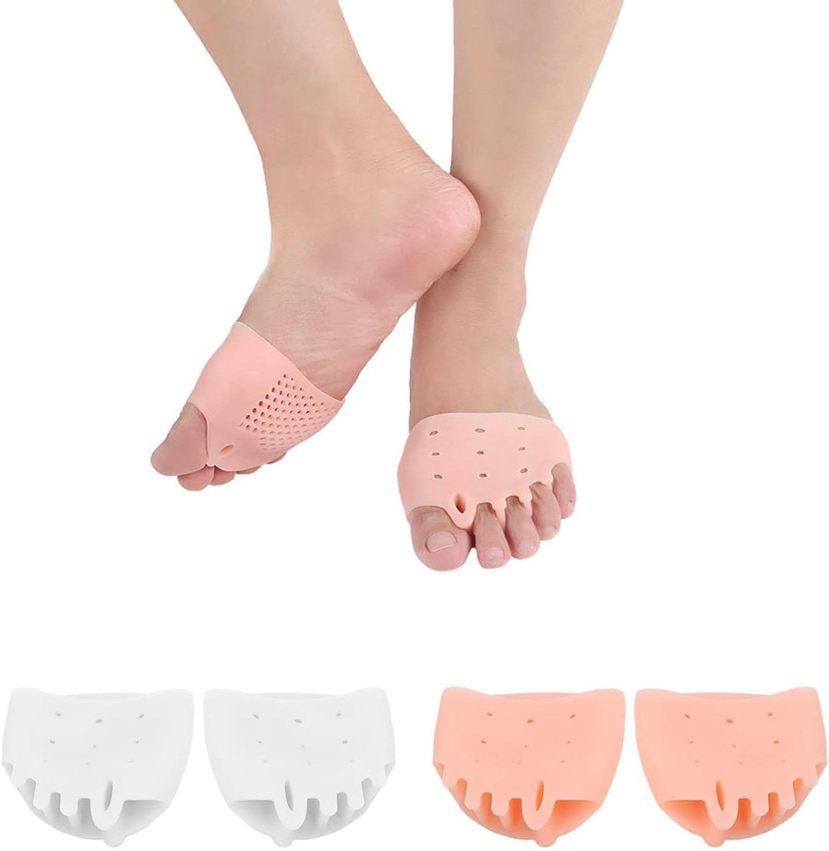 Silicone Metatarsal Pads 2 Pairs - Shock Absorber - Split Forefoot Cushions - Verlichting bij Voorvoetpijn - ShopVlot