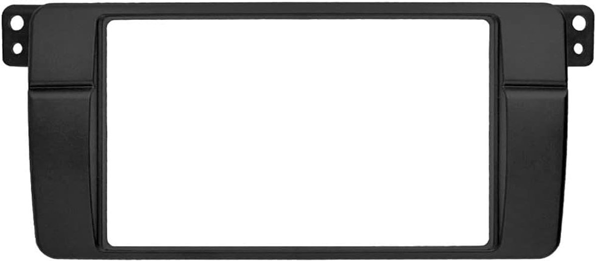Car radio frame 2 DIN - zwarte coverplaat - voor BMW 3 Series E46 - vervangt originele autoradio - ShopVlot