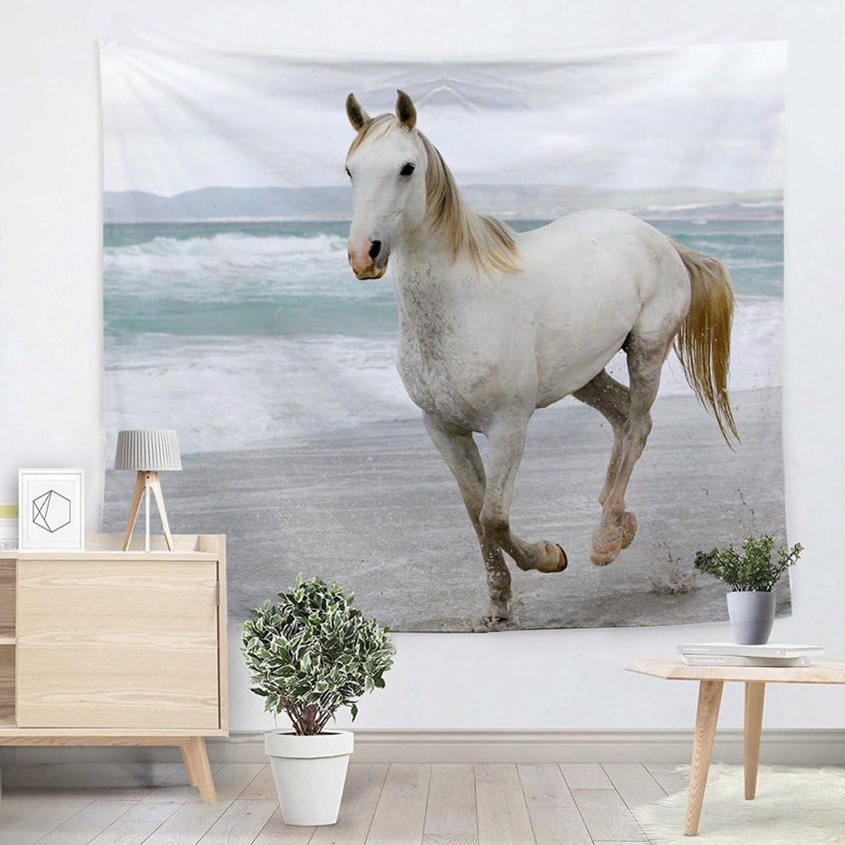 Tapestry Palomino Paard - Polyester - Krachtig Wild Dier - Ideaal voor Slaapkamer - ShopVlot