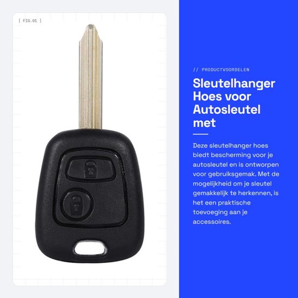 Autosleutelcover Betrouwbaar - Sleutelhanger Shell - Geschikt voor Berlingo/Saxo/Xsara - Eenvoudige installatie - Hoge kwaliteit - Veilig gebruik