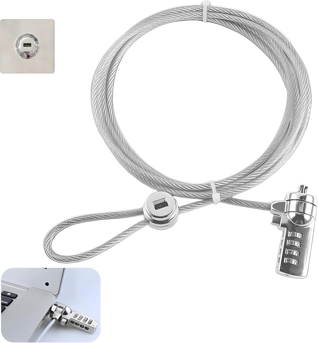 Diefstalbeveiliging met hangslot - gegalvaniseerd staal - maximale bescherming - voor elektronica - ShopVlot