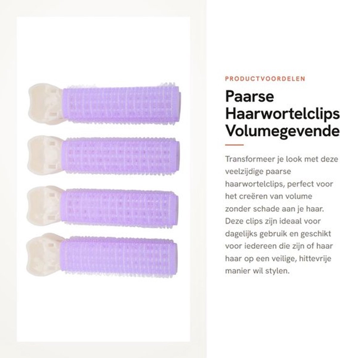 Paarse Haarwortelclips - Volumegevende Haarstyling - Hittevrij en Herbruikbaar - Ideaal voor Pluizig Haar - Klein en Handig - Geschikt vo...