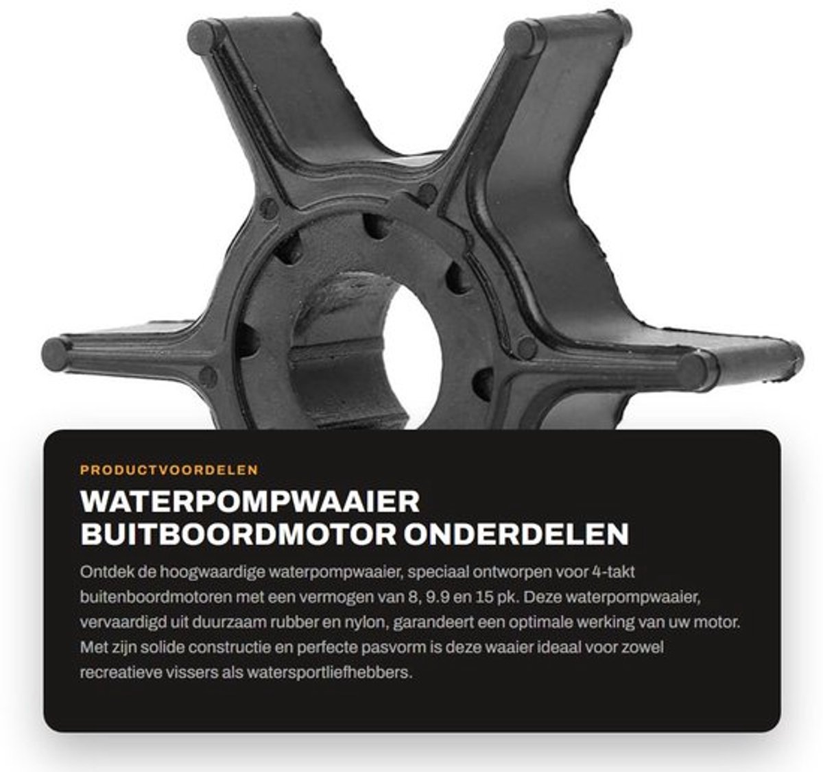 Waterpompwaaier - Buitboordmotor Onderdelen - Rubber en Nylon - Geschikt voor 4-takt Motoren - Waterpomp Impeller - 63V-44352-01