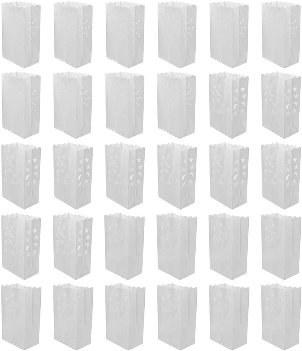 Candle bags 30pcs - herbruikbaar - wit - sfeervolle verlichting voor evenementen - ShopVlot