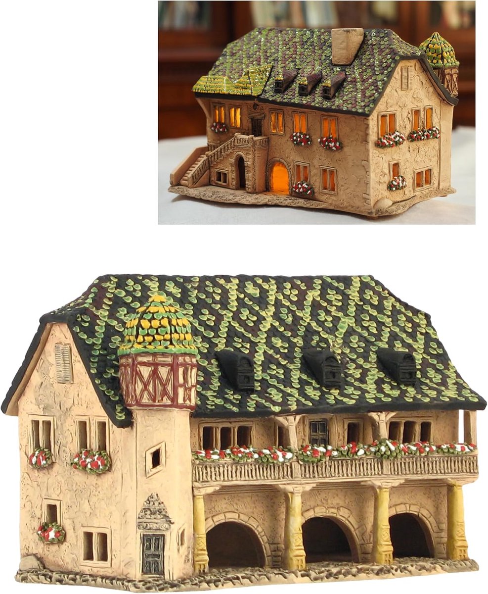 Miniatuur huisje - handgemaakt - theelichthouder - decoratieve toevoeging voor uw huis - ShopVlot