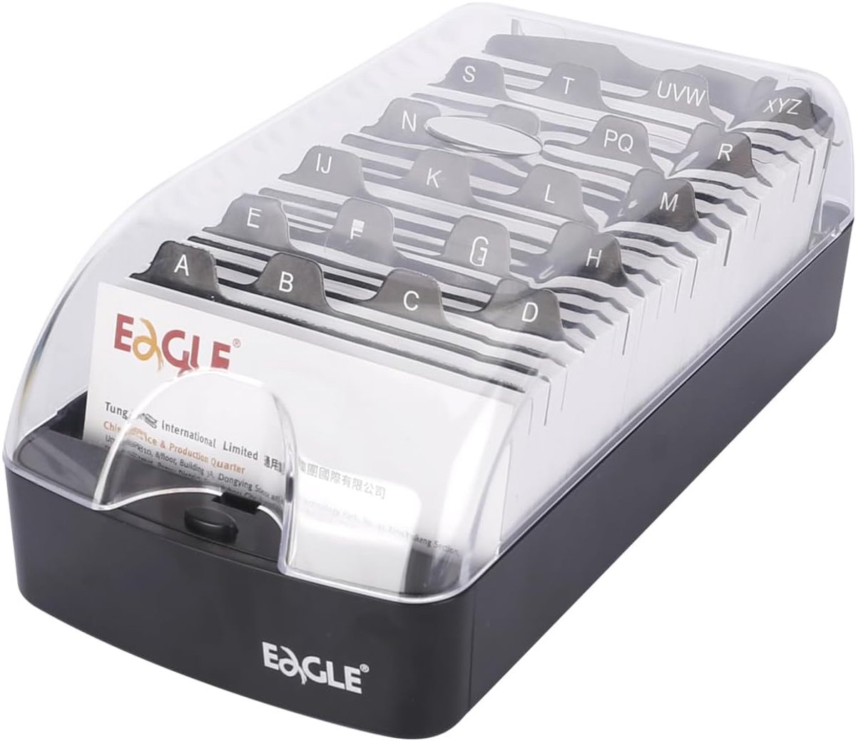 Eagle Business card holder, push button, storage up to 550 cards, black - ShopVlot