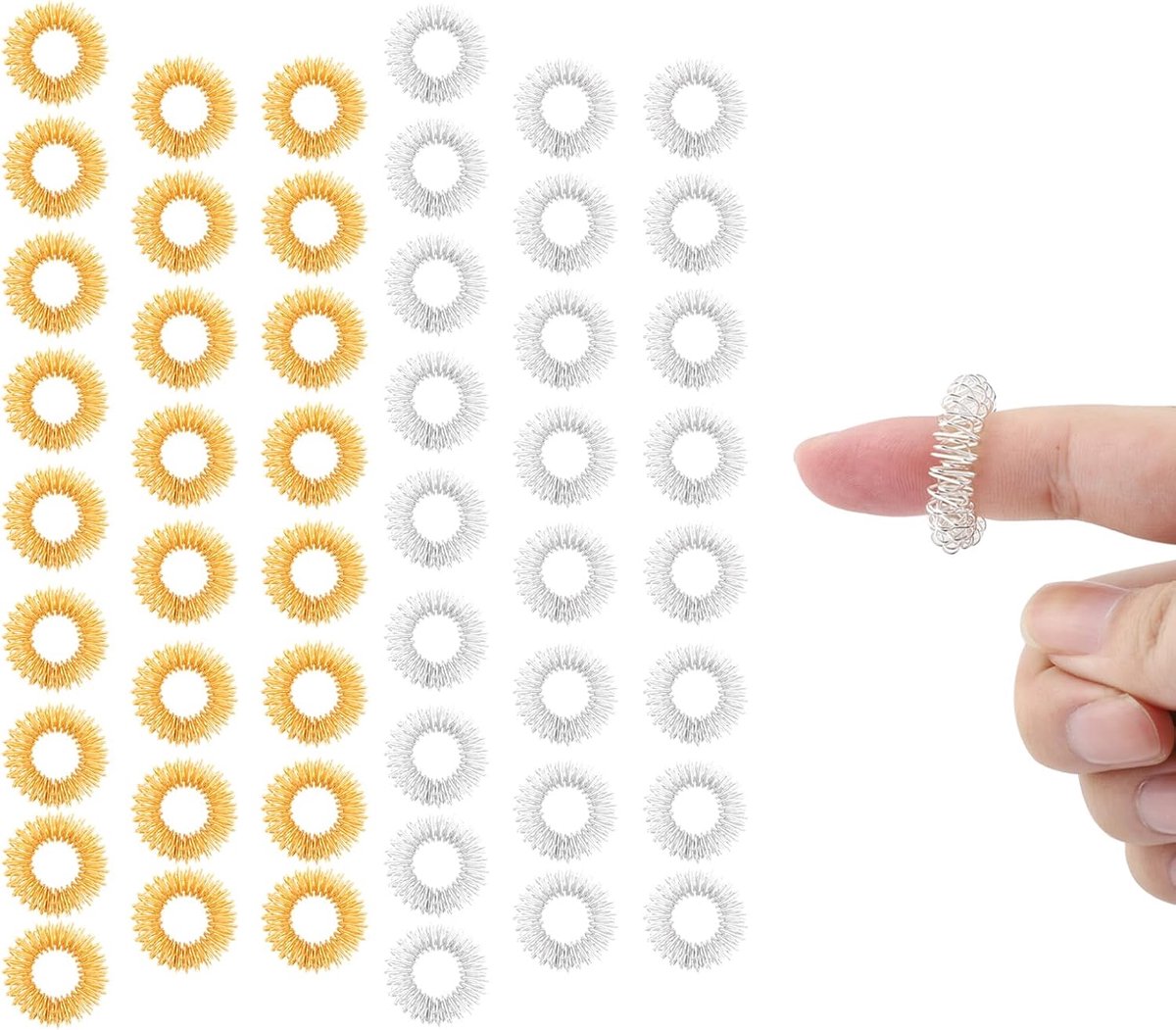 Pack of 50 Finger Massager for Wrist Battery Pressure Rings, Stress Ring for Stress Reducer for Lasting More - ShopVlot