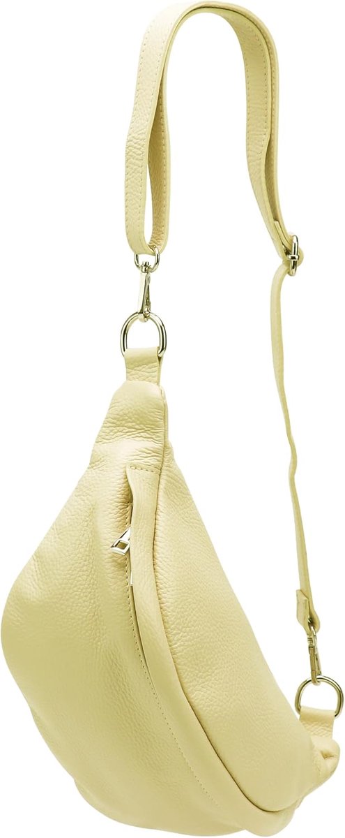 SH Leder ® Marie G528 Unisex Genuine Leather Waist Bag for Festivals Travel Medium Crossbody Bag 32 x 17 cm Yellow - ShopVlot