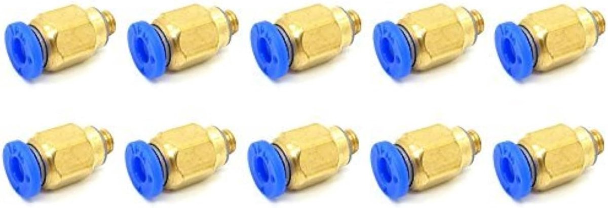 4mm to M5 Pneumatic Connectors Male Straight Fast Fitting One-Touch Ftting PC4-M5 (10 PCS) - ShopVlot