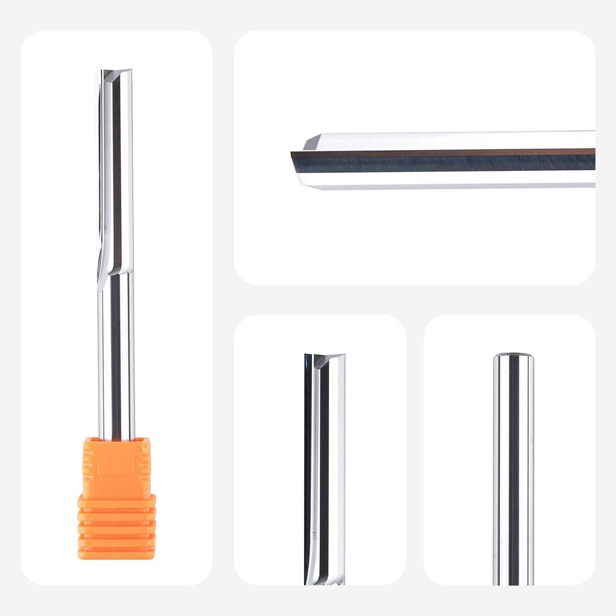 SpeTool 2 Flutes Straight Milling Cutter 6mm Shank x 32mm Cutting Length VHM Shank Milling Cutter CNC Milling Cutter - ShopVlot