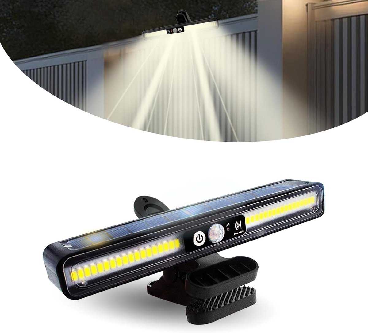 Solar Lights Outdoor Clip-on Solar Light with Motion Sensor, 2 Mounting Modes, 3 Modes, Wall Light with 36 LEDs - ShopVlot