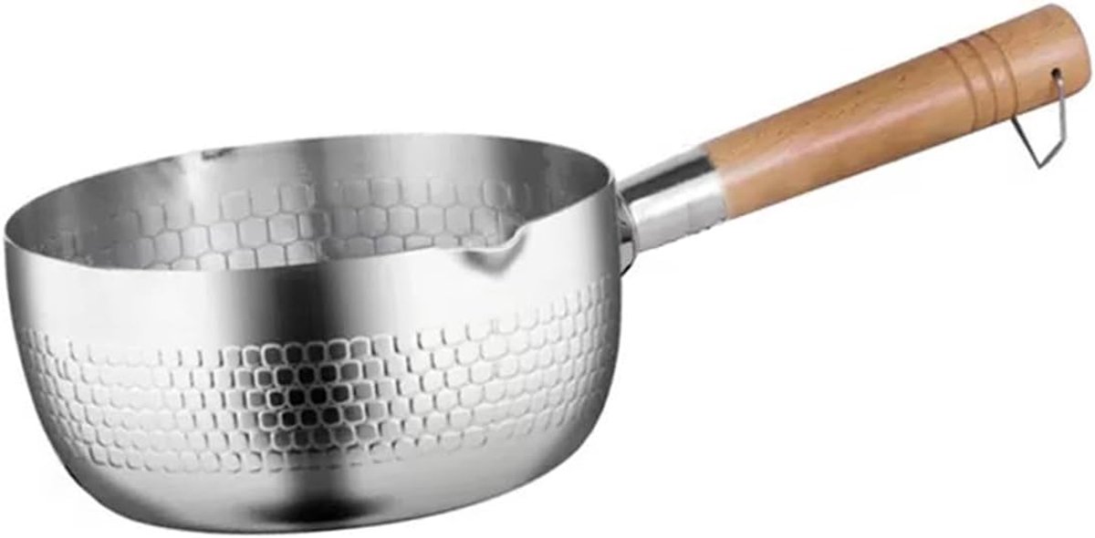Yukihira Saucepan, Yukihira Pot, Stainless Steel Saucepan Pan Japanese Milk Pot with Wooden Handle - ShopVlot