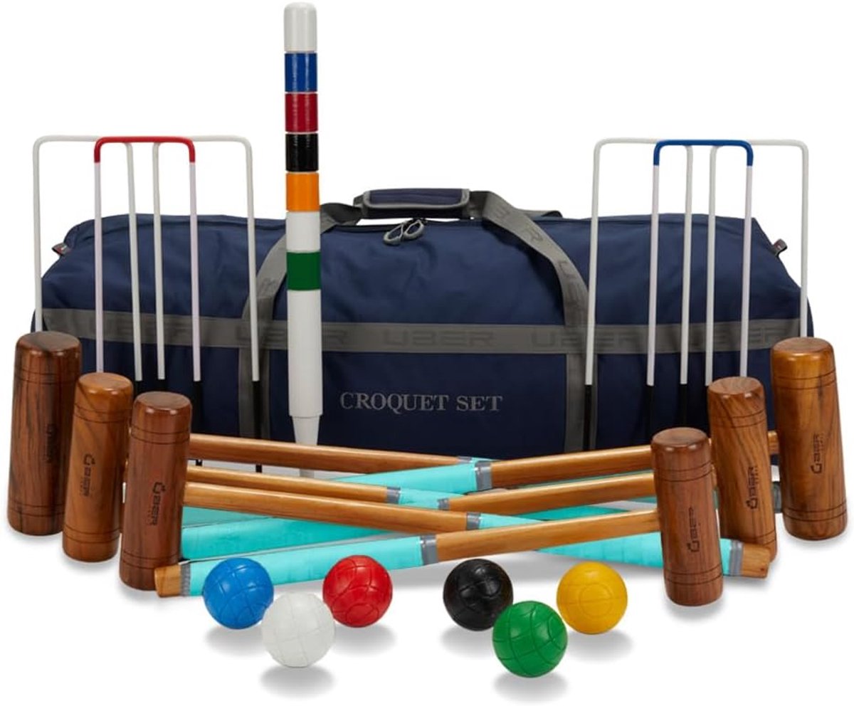 High quality complete croquet/croquet set for beginners (6 players), metal gates, plastic ball, England design, made - ShopVlot