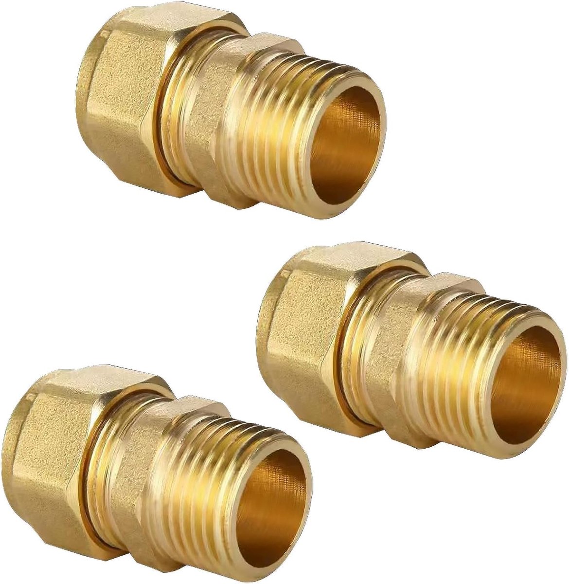 Brass Clamp Connector 20 mm x 1/2 Inch AG Male Thread, Clamp Ring Screw Connection Transition, Screw Fitting for - ShopVlot