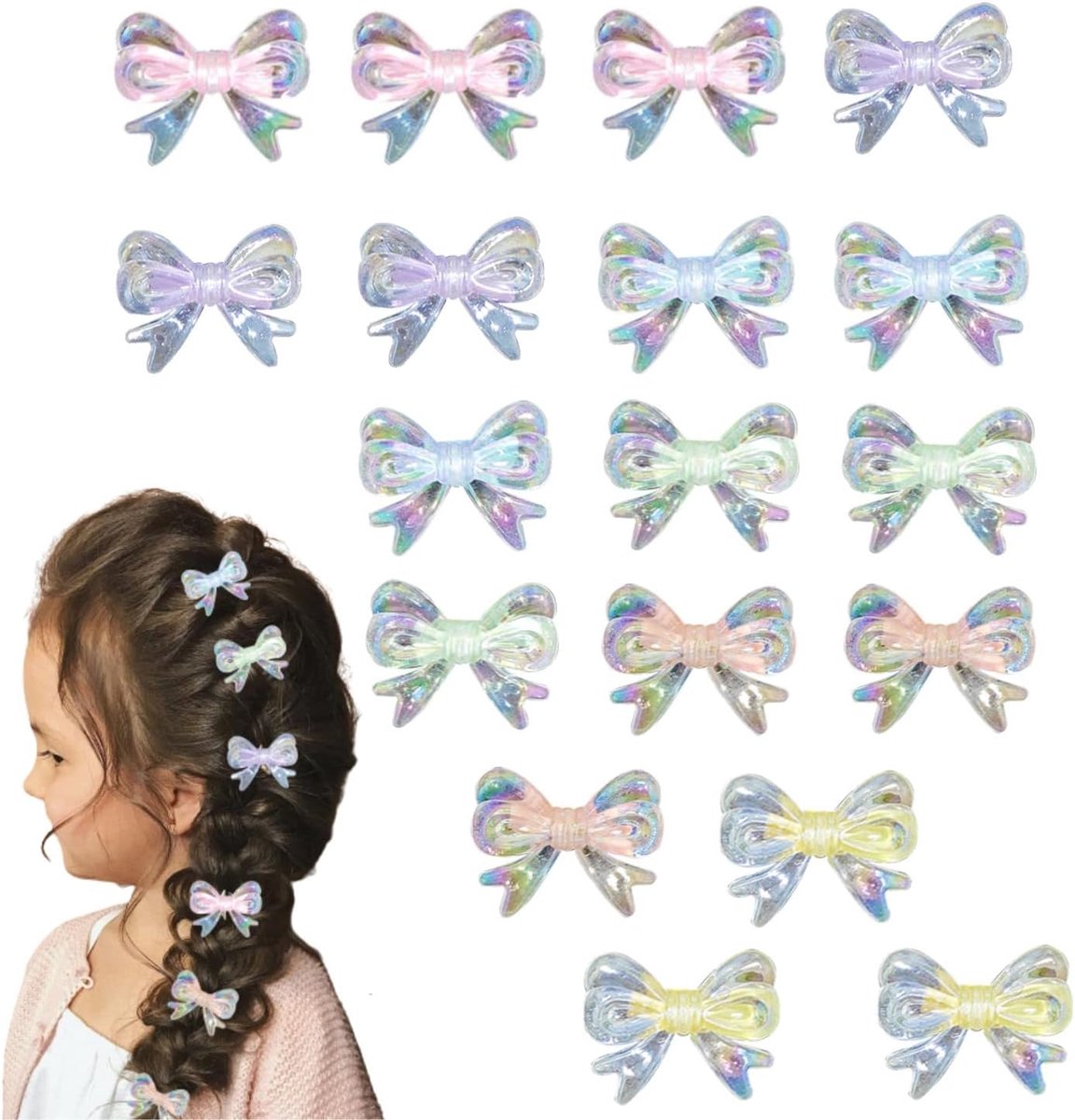 WUBAYI 18 Pieces Butterfly Hair Pins, Glitter Butterfly Hairpins, Cute and Cute Mini Braided Hair Pins, Hair Cards - ShopVlot