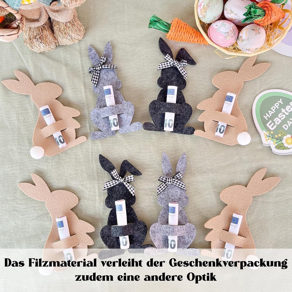 Set van 8 Paasgeld geschenken set, paashaas geld geschenken verpakking, paasgeld houder geschenken voor kinderen - ShopVlot
