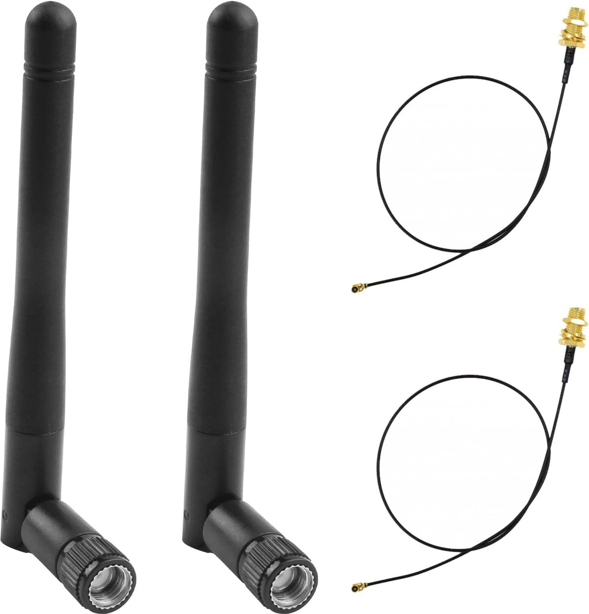 WLAN Antenna PC, WiFi Antenna 2.4GHz 5.8GHz 8dBi RP-SMA Plug and U.FL IPX IPEX Extension Cable, 2 Pack for M.2 NGFF - ShopVlot
