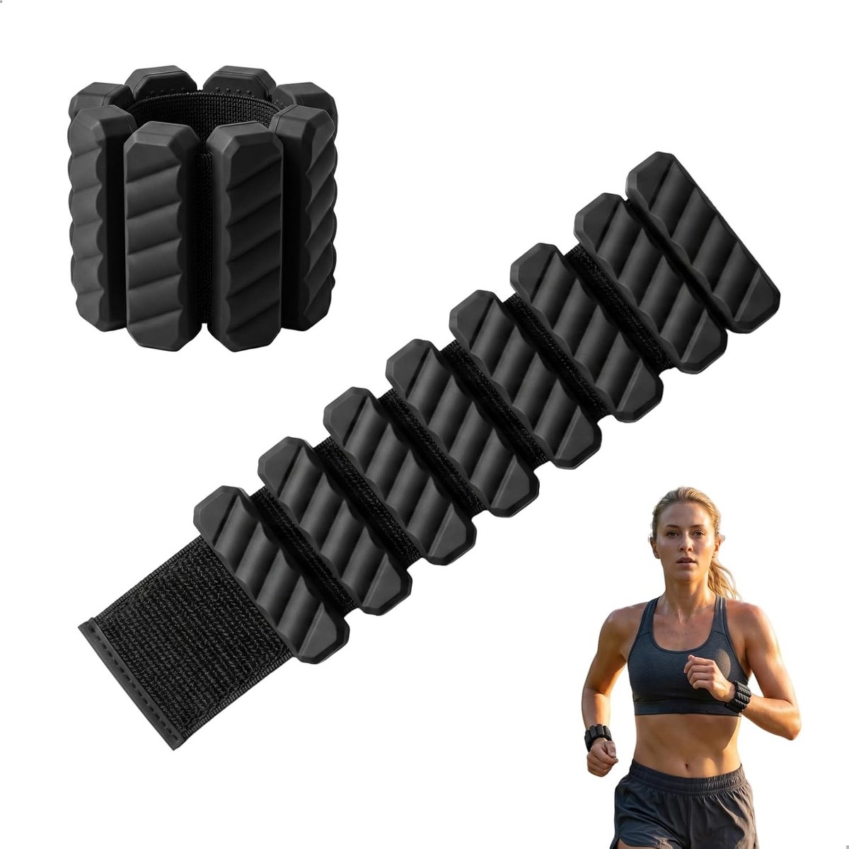 Verstelbare gewichtsmanchetten voor benen en armen, ideaal voor yoga, pilates en cardio, 0,5 kg totaalgewicht, antislip en zweetbestendig