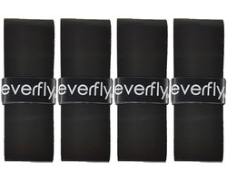 EVERFLY Overgrips Padel Racket Smooth Perforated Set of 4 Black Non-Slip Handle Squash Racket Ball - ShopVlot