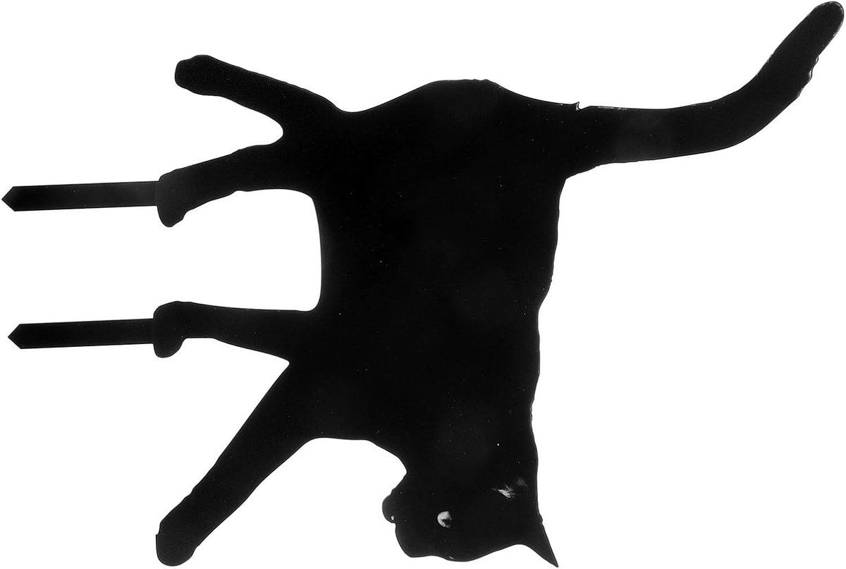 GANAZONO Decoratieve tuinsteker, kattenbeeld van acryl in zwart, levensecht kattenfiguur voor tuin en bloembed - ShopVlot