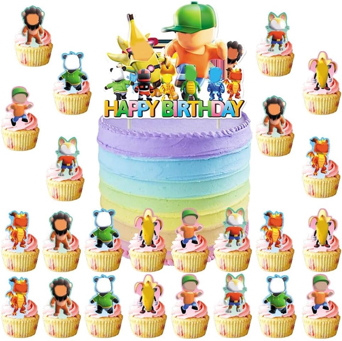 25 Pieces Guys Cake Decor, PLNVNVP Guys, Birthday Party Decorations, Cupcake Toppers, Birthday Party Supplies - ShopVlot